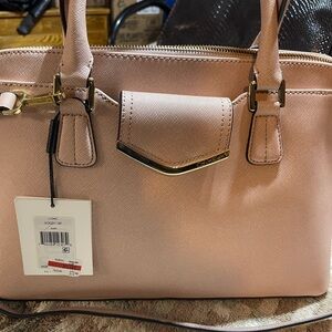 Calvin Klein Pink Satchel with Gold Hardware